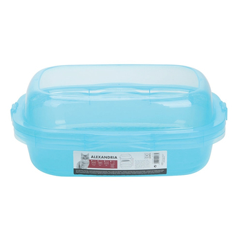 M-Pets 46x40cm Alexandria Cat Pet Litter Plastic Tray w/ Rim - Blue