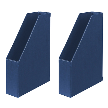 2PK Marbig PVC A4 Magazine File Organiser Holder Blue - 31cm