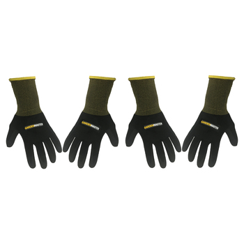 2x Pairs Gardenmaster Nylon Durable Nitrile Dipped Gardening Gloves Large