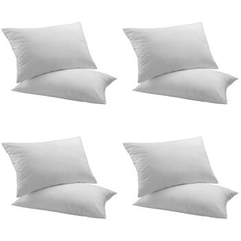 4x 2pc Royal Comfort Duck Feather & Down Cotton Bedding Pillow 50x75cm - White
