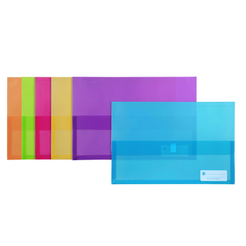 6PK Marbig Footscalp Polypick Wallet - Translucent Summer Colours Assorted