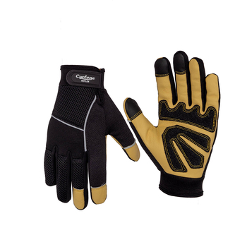 Cyclone Size Medium Reflex Gardening Gloves Reflex Leather Black/Light Brown
