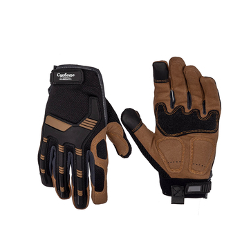 Cyclone Size XL Hi-Impact Gardening Gloves Leather Black/Brown