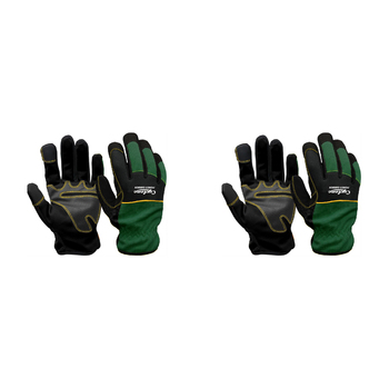 2PK Cyclone Power Garden Synthetic Palm Leather Gloves Large