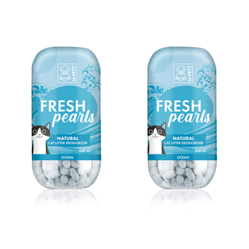 2x M-Pets 450ml Fresh Pearls Natural Cat Litter Pet Deodoriser Ocean