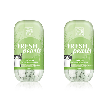 2x M-Pets 450ml Fresh Pearls Natural Pet Cat Litter Deodoriser 
