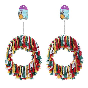 2x Paws & Claws 44x30cm Rope Ring Parrot Pet/Bird Toy
