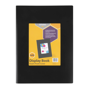 Marbig 20-Pocket Non-Refillable A3 Display Book w/ Frame Portrait Black