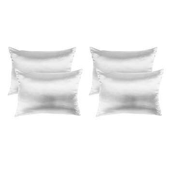 2PK Royal Comfort Mulberry Silk Pillowcase Twin Pack 51x76cm - Silver