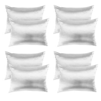 4PK Royal Comfort Mulberry Silk Pillowcase Twin Pack 51x76cm - Silver