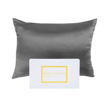 Royal Comfort Mulberry Silk Pillowcase Twin Pack 51x76cm - Charcoal