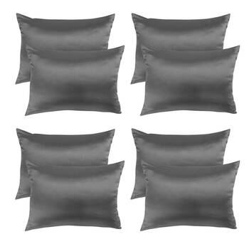 4PK Royal Comfort Mulberry Silk Pillowcase Twin Pack 51x76cm - Charcoal
