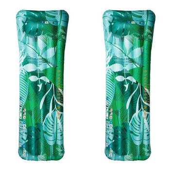 2PK Swim Essentials Inflatable Lie On Beach Pool Floater Bed Tropic Dream 177cm 6y+