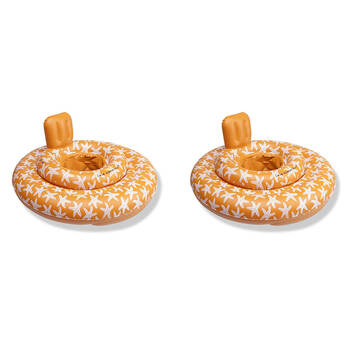 2PK Swim Essentials Baby Inflatable Ride On Pool Swimseat Sea Star Orange 0-1y