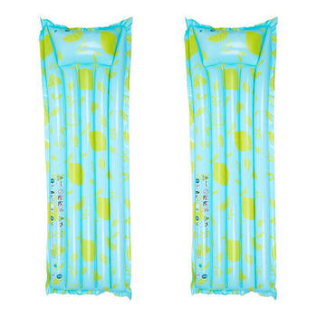 2PK Swim Essentials Inflatable Swimming Pool Float Raft 177cm Lie On Lime 6y+