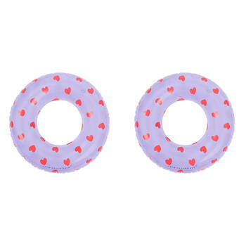 2PK Swim Essentials Kids Inflatable Swimming Ring Pool Floater 55cm Sweet Hearts