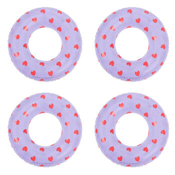 4PK Swim Essentials Kids Inflatable Swimming Ring Pool Floater 55cm Sweet Hearts