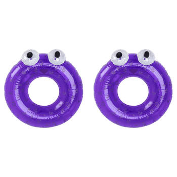 2PK Swim Essentials Kids Inflatable Swimming Ring Pool Floater 65cm Pink Leopard