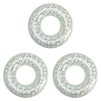 3PK Swim Essentials Kids Inflatable Swimming Ring Pool Floater 90cm Florish Green