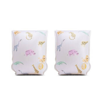 2pc Swim Essentials Kids/Children Inflatable Arm Bands Safari White 2-6y