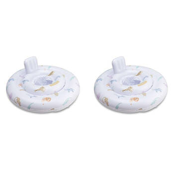 2PK Swim Essentials Baby Inflatable Ride On Pool Swimseat Safari White 0-1y