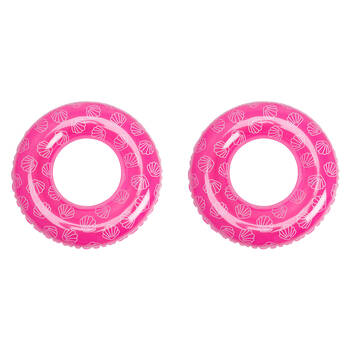 2PK Swim Essentials Kids Inflatable Swimming Ring Pool Floater 90cm Pink Sea Shell