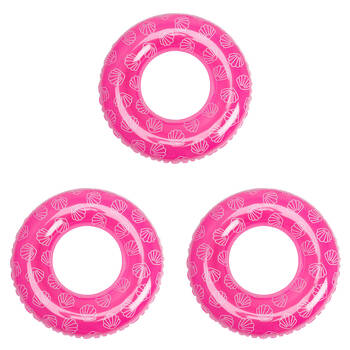 3PK Swim Essentials Kids Inflatable Swimming Ring Pool Floater 90cm Pink Sea Shell