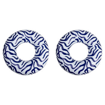 2PK Swim Essentials Kids Inflatable Ring Floater 102cm Vibrant Stripes Black