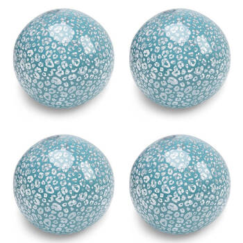 4PK Swim Essentials Inflatable Beach Ball Pool Volleyball 51cm Transparant Leopard