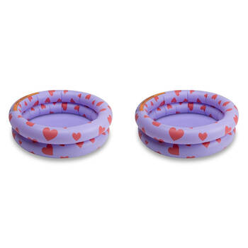 2PK Swim Essentials Baby Inflatable Swimming Pool 60cm Purple Sweet Hearts 0+