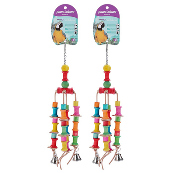 2x Paws & Claws 39x7cm Dangler Parrot Pet/Bird Hanging Toy