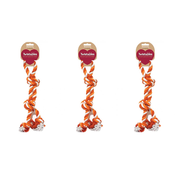 3PK Rosewood 38cm Double Tug Chew Bite Pet Dog Rope Interactive Play Toy Assorted