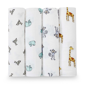 4PK Aden Anais Jungle Jam 112x112cm Classic Baby Swaddle