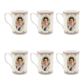 6PK Gibson Gifts Her Majesty Queen Elizabeth Coffee Mug R