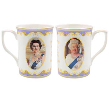 2pc Gibson Gifts Her Majesty Queen Elizabeth Coffee Mugs R