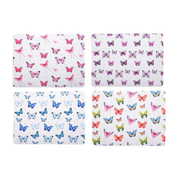4pc Gibson Gifts Kaleido Butterfly Placemat Tableware Set