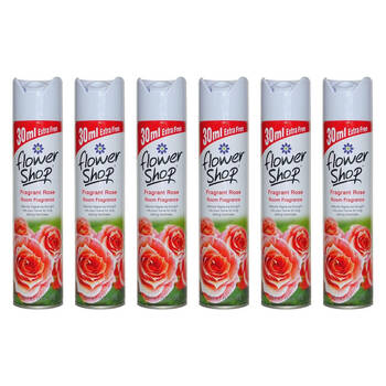 6PK Flower Shop Home/Room Air Freshener Fragrant Rose Fragrance Spray 330ml