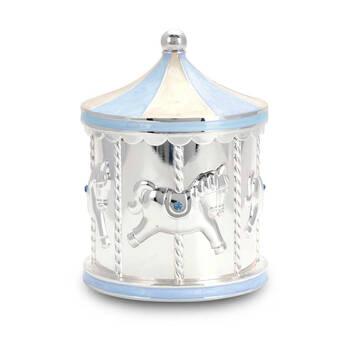 Gibson Gifts Baby Boy Carousel Money Bank Tabletop Decor - Blue