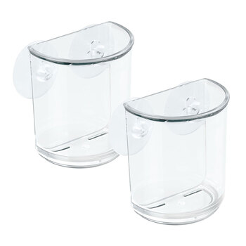 2PK iDesign Classic Suction 8x4.5cm Cup Organiser - Clear