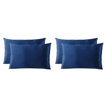 2PK Royal Comfort Mulberry Silk Pillowcase Twin Pack 51x76cm - Navy