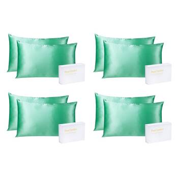 4PK Royal Comfort Mulberry Silk Pillowcase Twin Pack 51x76cm - Mint