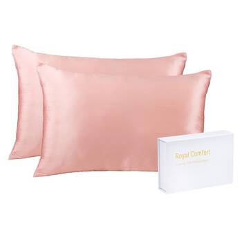 Royal Comfort Mulberry Silk Pillowcase Twin Pack 51x76cm - Blush