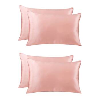2PK Royal Comfort Mulberry Silk Pillowcase Twin Pack 51x76cm - Blush