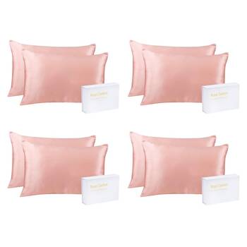 4PK Royal Comfort Mulberry Silk Pillowcase Twin Pack 51x76cm - Blush