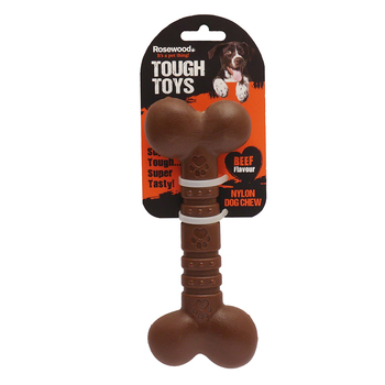 Rosewood Tough Toys Nylon Beef-Flavoured Dog Bone Small