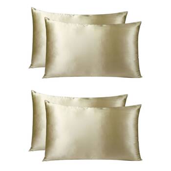 2PK Royal Comfort Mulberry Silk Pillowcase Twin Pack 51x76cm - Champagne
