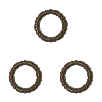 3PK Rosewood Chocolate Round Nylon Pet Dog Chew Play Interactive Fun Play Toy Brown