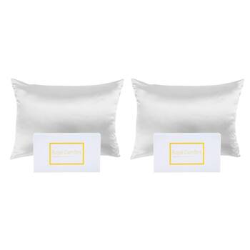2PK Royal Comfort Pure Silk Pillowcase Single Pack Pillow Case - White