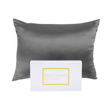 Royal Comfort Pure Silk Pillowcase Single Pack Pillow Case - Charcoal