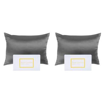 2PK Royal Comfort Pure Silk Pillowcase Single Pack Pillow Case - Charcoal